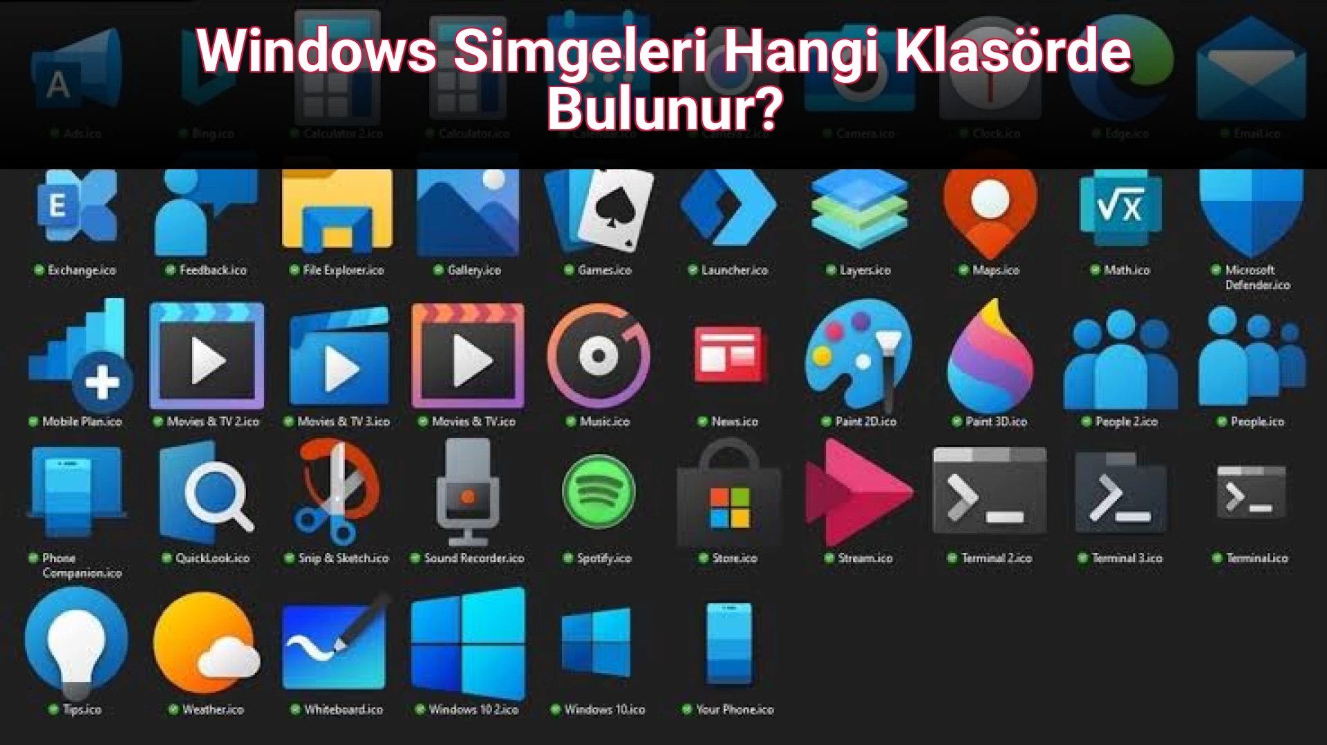 Windows Simgeleri Hangi Klasörde Bulunur?